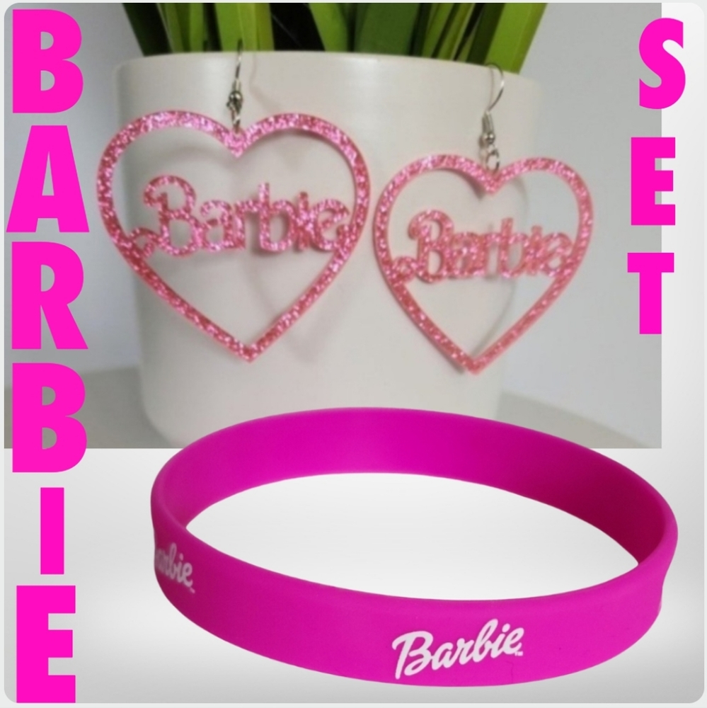 💕Pink BARBIE bracelet  Set New!